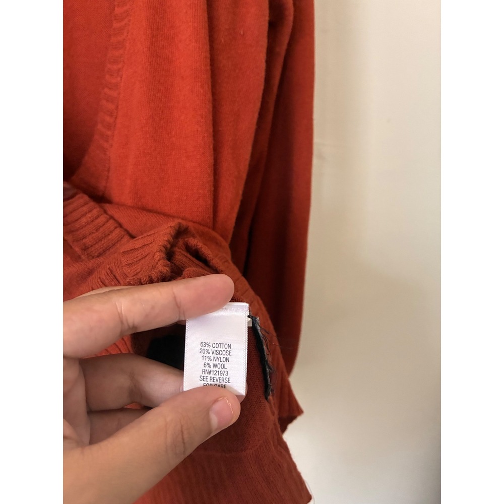 Simply Vera Vera Wang Rust Orange Wool Blend Cardigan Sweater XL Cottagecore - Picture 5 of 7